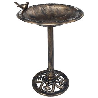 Banheira para Pássaros de Jardim vidaXL | Plástico Cor Bronze - 1