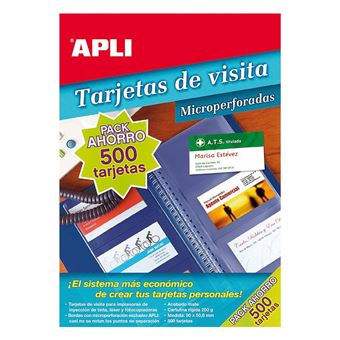 Caixa de Cartões de Visita Apli 10X A4 - 90 X 50.8Mm - 50 Folhas - Branco - 1