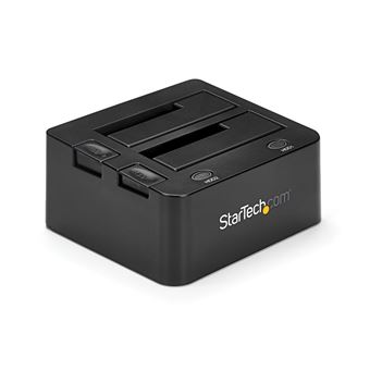 Docking Station para Discos Rígidos StarTech.com Estação de encaixe de disco rígido dupla USB 3.0 com UASP para SSD/HDD de 2,5/3,5 pol. - SATA 6 Gbps | Preto - 1