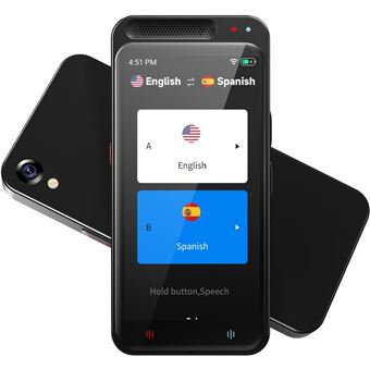 Tradutor de Voz Inteligente Touch Royal Bailey Z6 | Voz Online 138 Países | Voz Offline 16 Países | Preto - 1