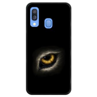 Capa Silicone Hapdey Para Samsung Galaxy A40 2019 Design Olho de Lobo Olhando Para Você Flexível Em TPU - Preto