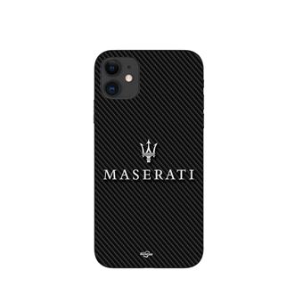 Capa Maniacase para Iphone 12 maserati fundo branco carbono - 1