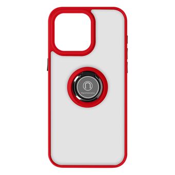 Capa Avizar para iPhone 15 Pro Max com Anel de Metal Bi-material Vermelho - 1