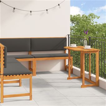 Conjunto de Jantar para o Jardim vidaXL | 4 Peças | Almofadas em Madeira de Acácia - 1