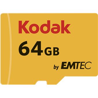 cartão de memória Emtec microSDXC 64GB  Class 10  Preto e Vermelho e Amarelo - 1