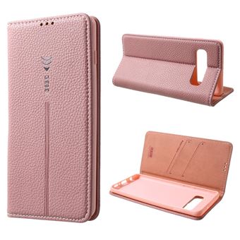 Capa Magunivers PU ranhuras para cartões de lithi Dourado rosa para Samsung Galaxy S10