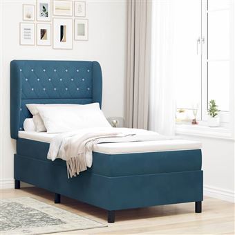 Cama Box com Colchão vidaXL | Azul Escuro 190 x 90 cm | Poliéster - 1