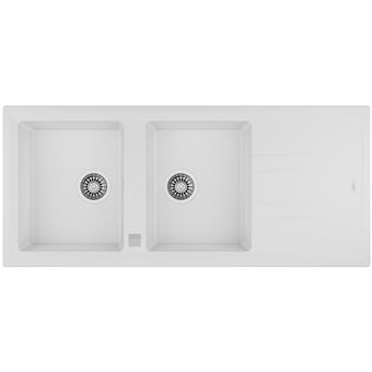 Lava-Loiça Teka Stone 80 B-TG 2B 1D | 2 Cubas | Branco - 1