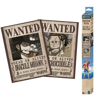 Póster One Piece: Wanted Mihawk & Crocodile - Set de 2 Unidades