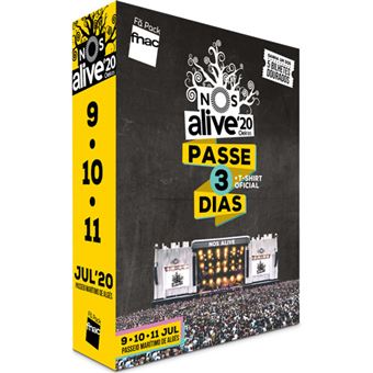 Fã Pack FNAC Nos Alive 2020 – Passe 3 Dias T-Shirt S | Preço: 159€ Pack + 11.74€ Custos de Operação