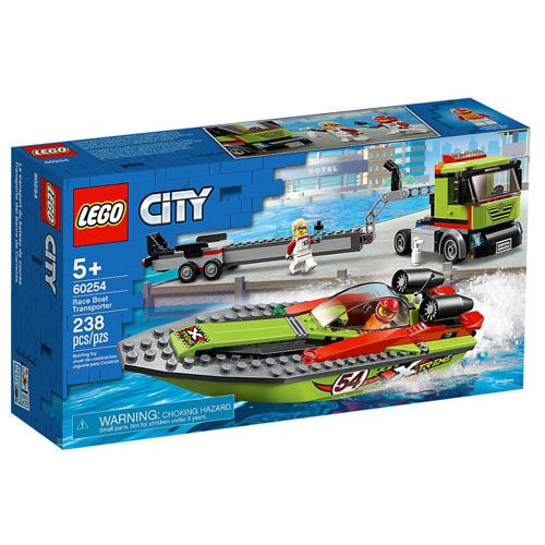 LEGO City Great Vehicles 60254 Transportador de Barcos de Corrida