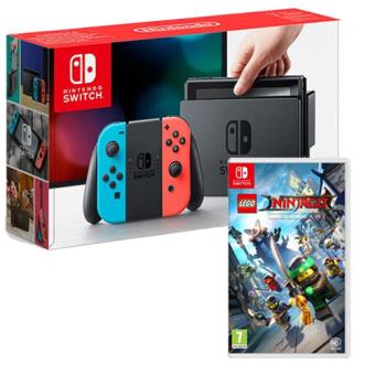 Pack Nintendo Switch 32GB Azul & Vermelho Néon + LEGO The Ninjago Movie VideoGame