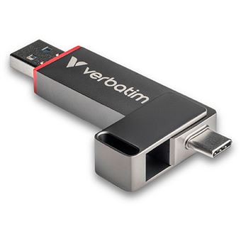 Pen USB-C/USB-A Verbatim Quickstick SSD - 128 GB - Cinzento - 1