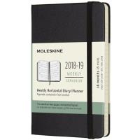 Agenda Semanal 18 Meses 2018-2019 Moleskine Horizontal Preto Bolso