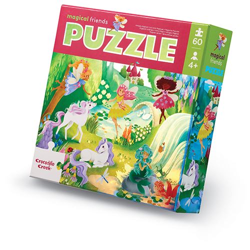 Puzzle Holográfico Magical Friends 60 Peças - Crocodile Creek | Sig Toys