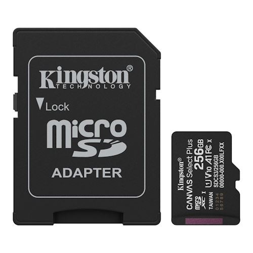 Cartão de Memória MicroSDXC Kingston Canvas Select Plus - 256GB