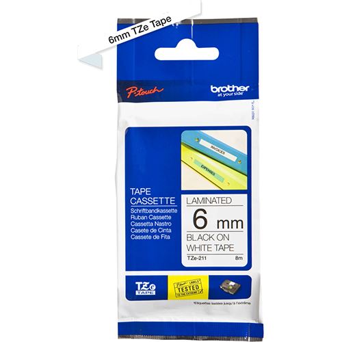 Fita Laminada Brother TZe211 - 6mm x 8m