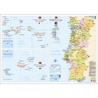 Mapa de Portugal - Dados Estatísticos das Regiões  Mundo Escolar -  Comércio de Material Didáctico, Lda
