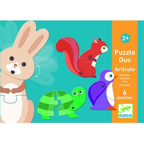 Puzzle Duo Articulo Animal - 12 Peças - Djeco