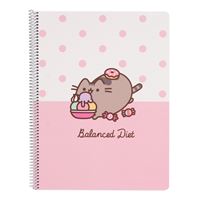 Caderno Pautado Microperforado Pusheen the Cat, Rose Collection - Balanced Diet, A4