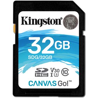 Cartão SDHC Kingston Canvas Go Classe 10 - 32GB