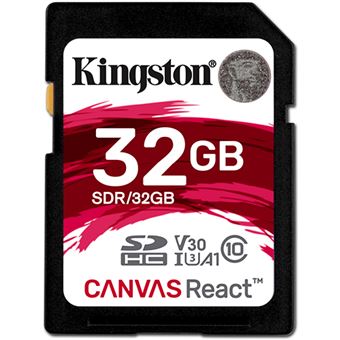 Cartão SDHC Kingston Canvas React Classe 10 - 32GB