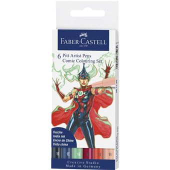 Marcadores Faber-Castell Pitt Artist Pens Comic Colouring Set 6 Unidades