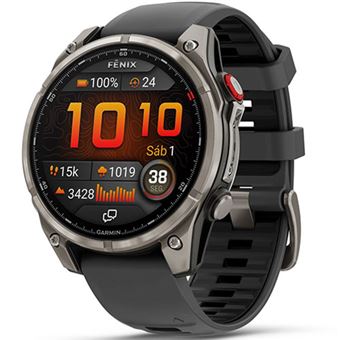 Relógio Desportivo Garmin Fénix 8 Pro - 47mm - Titânio | Bracelete Silicone Preta - 1