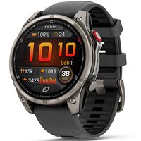 Relógio Desportivo Garmin Fénix 8 Pro - 47mm - Titânio | Bracelete Silicone Preta