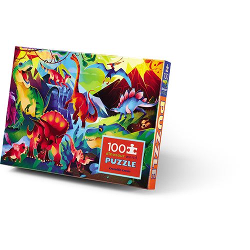 Puzzle Holográfico Dinosaur World 100 Peças - Crocodile Creek | Sig Toys - Envio Aleatório