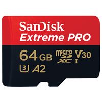 Cartão de Memória MicroSDXC SanDisk Extreme Pro - 64GB C10 V30 U3 200MB/S