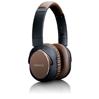 Auscultadores Bluetooth Lenco HPB-730 - Castanho