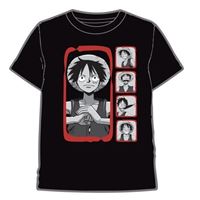 T-Shirt One Piece Luffy Faces - Preto - Tamanho M - Superplay