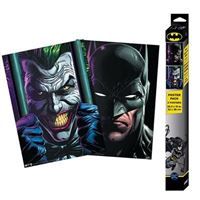 Poster DC Comics: Batman and Joker 38x52cm  - Set de 2 Unidades - ABYstyle - Outlet - Embalagem Original Danificada