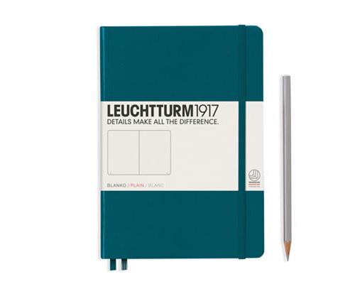 Caderno Liso Leuchtturm A5 - Verde Pacífico