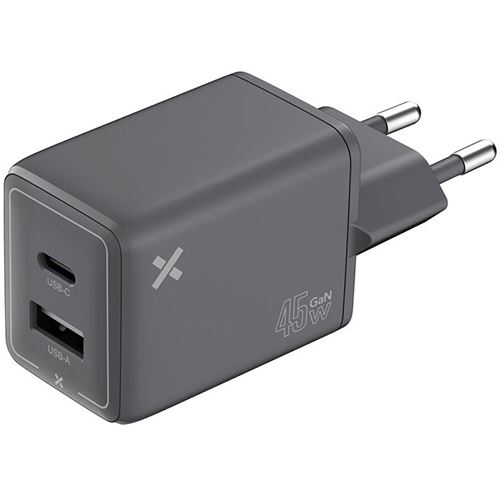 Carregador GaN USB+USB-C WeFix Pro - Cinzento