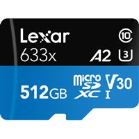 Cartão Memória MicroSDXC Lexar LSDMI512BBAP633 V30 633x - 512GB