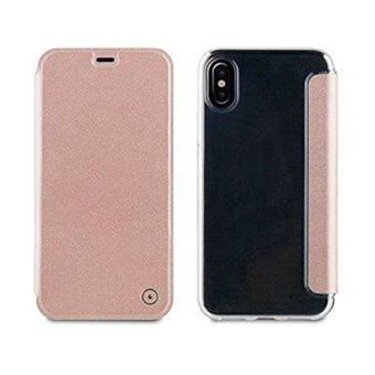 Capa Muvit Folio para iPhone X - Rosa e Transparente