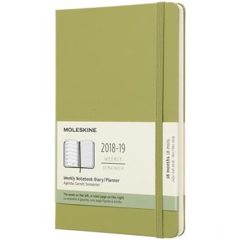 Agenda Semanal 18 Meses 2018-2019 Moleskine Notebook Verde Pastel Grande