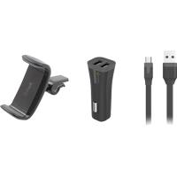 Pack Auto Muvit Suporte + Carregador Isqueiro + Cabo micro USB