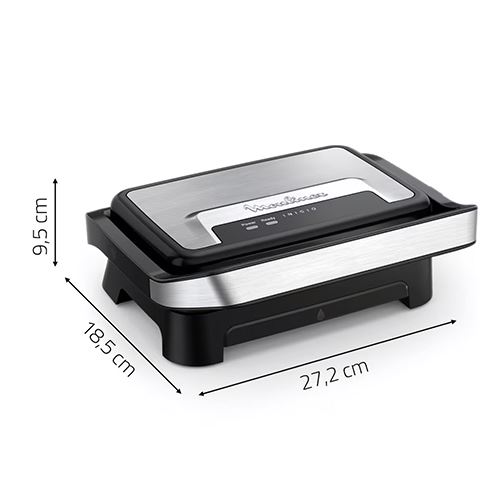 Grelhador Placas com Fun��o Panini Moulinex Inicio Compact GI270D10 - Preto / Inox - 3