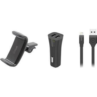 Pack Auto Muvit Suporte + Carregador Isqueiro + Cabo USB-Lightning