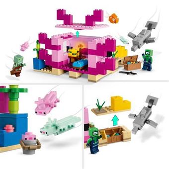 Lego Minecraft 242 peças - A Casa do Axolotl - 21247 Lego - Real Brinquedos