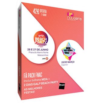Fã Pack FNAC Fornova Melhores do Ano + Galp Beach Party 2020 | Preço: 42€ Pack + 3.1€ Custos de Operação