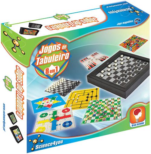 Jogo Tabuleiro 8em1 Xadrez Dama Chinesa Gamão Ludo Ganso + + em