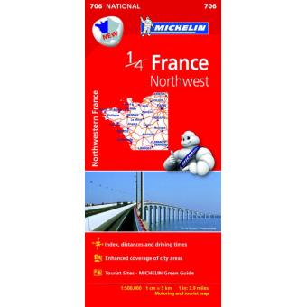 mapa michelin frança Northwest France Mapa Michelin 706   Vários   Compra Livros na Fnac.pt