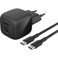 Carregador Belkin BoostCharge Compact USB-C PD 45W + Cabo USB-C/USB-C 1m - Preto