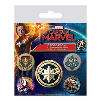 Conjunto de Pins Marvel: Captain Marvel