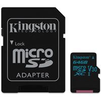 Cartão Micro SD Kingston Canvas Go! MSDXC - 64GB - Classe 10