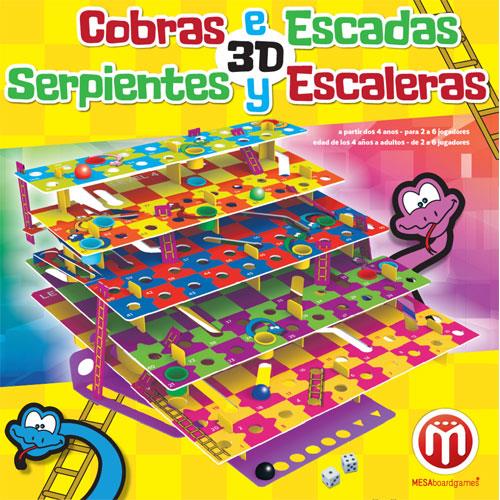 Jogo de Tabuleiro Escadas e Serpentes 3D - Loja Grow